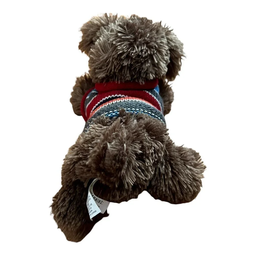 The Children's Place Dog Plush Fuzzy Puppy Striped Sweater‎ Brown Stuffed Animal